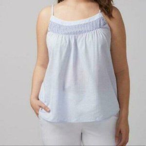 Lane Bryant Seersucker Cami Cool Blue Sz 18
